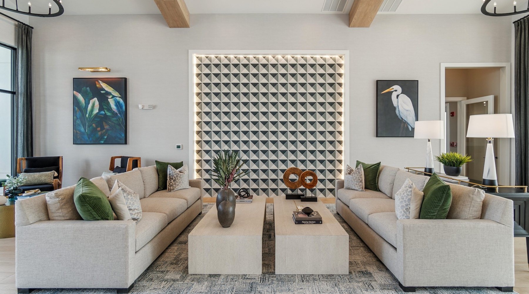 a living room with a couch and a coffee table