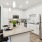 a kitchen with white cabinets