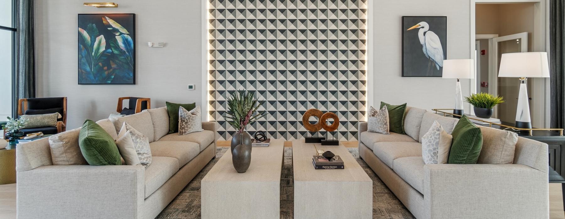 a living room with a couch and a coffee table